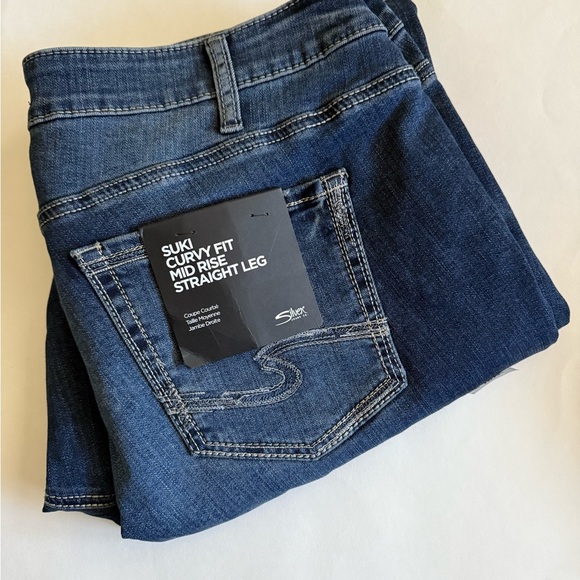 Silver Jeans Suki Curvy Fit Straight Leg Indigo Size 18W - Picture 5 of 5